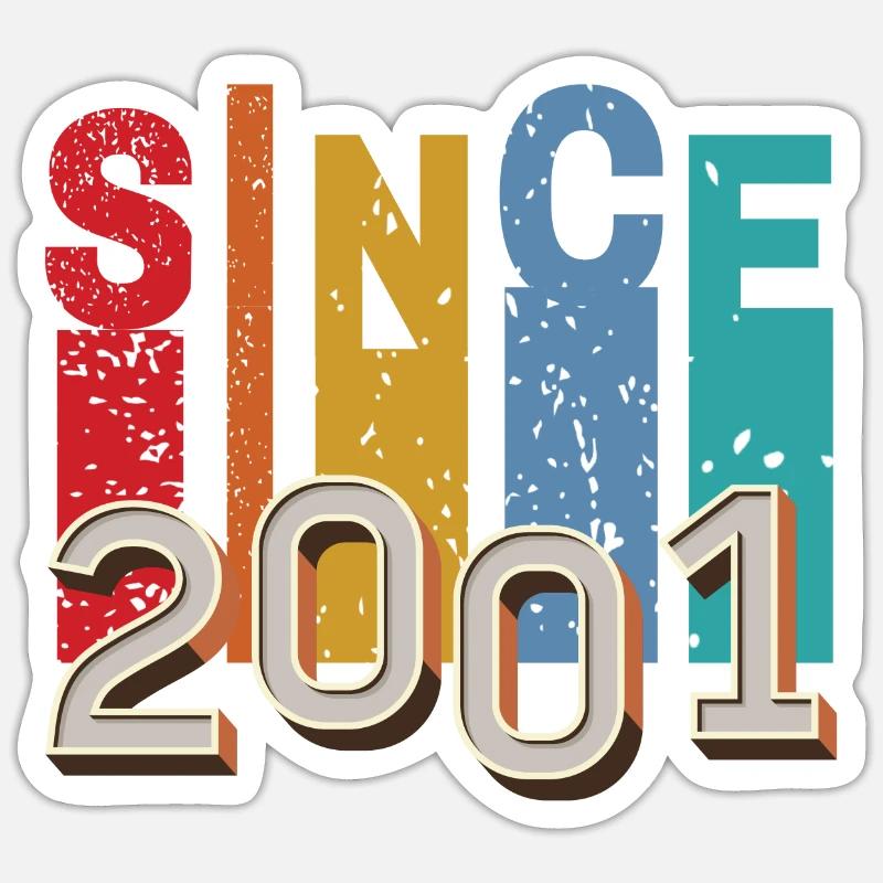 Since 2001 retro - Sticker size S (10 x 10 cm) - white matte