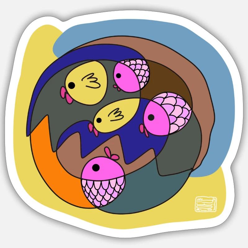 Fisch 3 - Sticker Größe S (10 x 10 cm) - Mattweiß