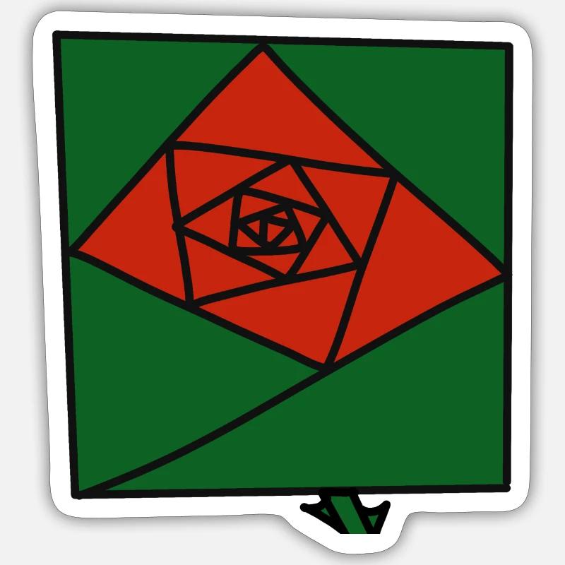 Rose 1 - Sticker Größe S (10 x 10 cm) - Mattweiß
