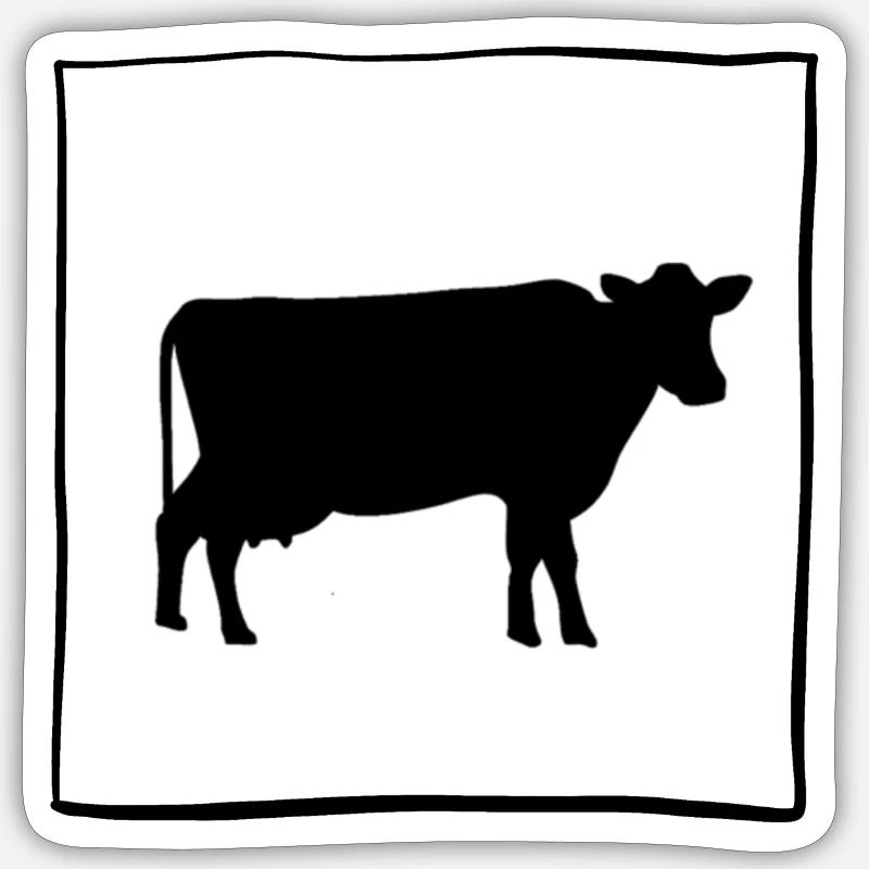 Kuh 1 - Sticker Größe S (10 x 10 cm) - Mattweiß