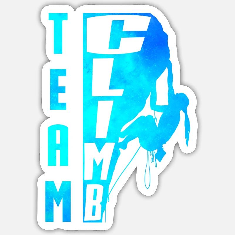 Team climb - Sticker taille S (10 x 10 cm) - blanc mat