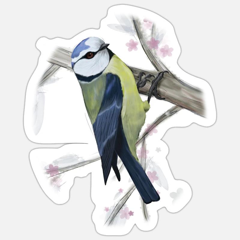 Blue digital drawing - Sticker size S (10 x 10 cm) - white matte