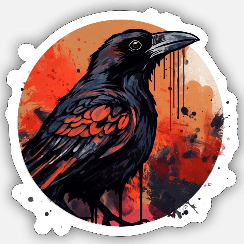 Ravn 2 - Sticker size S (10 x 10 cm) - white matte