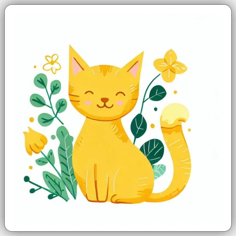 Mrrreee est HEUREUSE - Sticker taille S (10 x 10 cm) - blanc mat