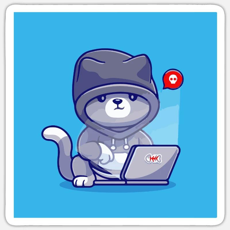 hacker design Sticker taille S (10 x 10 cm)