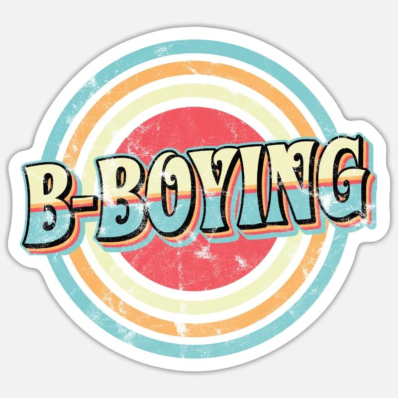 B-Boying Breakdance Retro - Sticker Größe S (10 x 10 cm) - Mattweiß