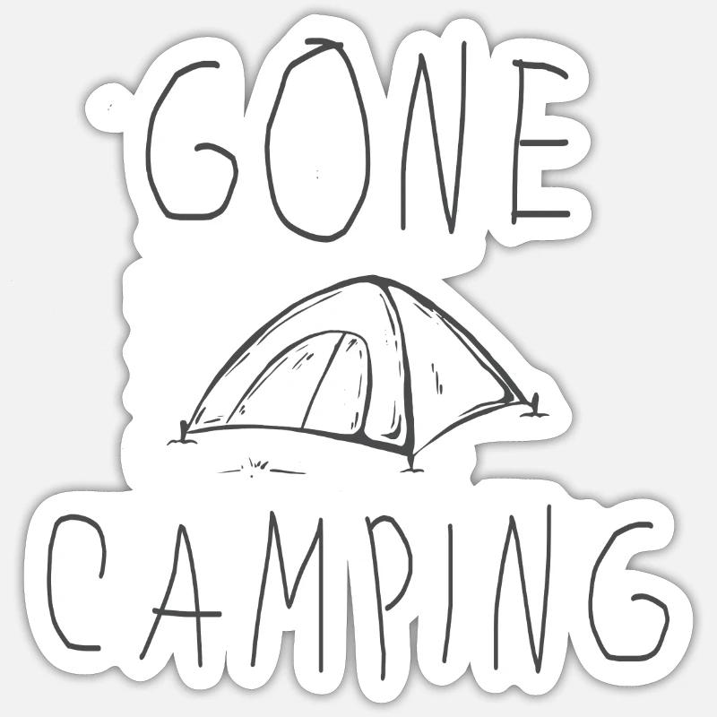 GONE CAMPING - Sticker Größe S (10 x 10 cm) - Mattweiß