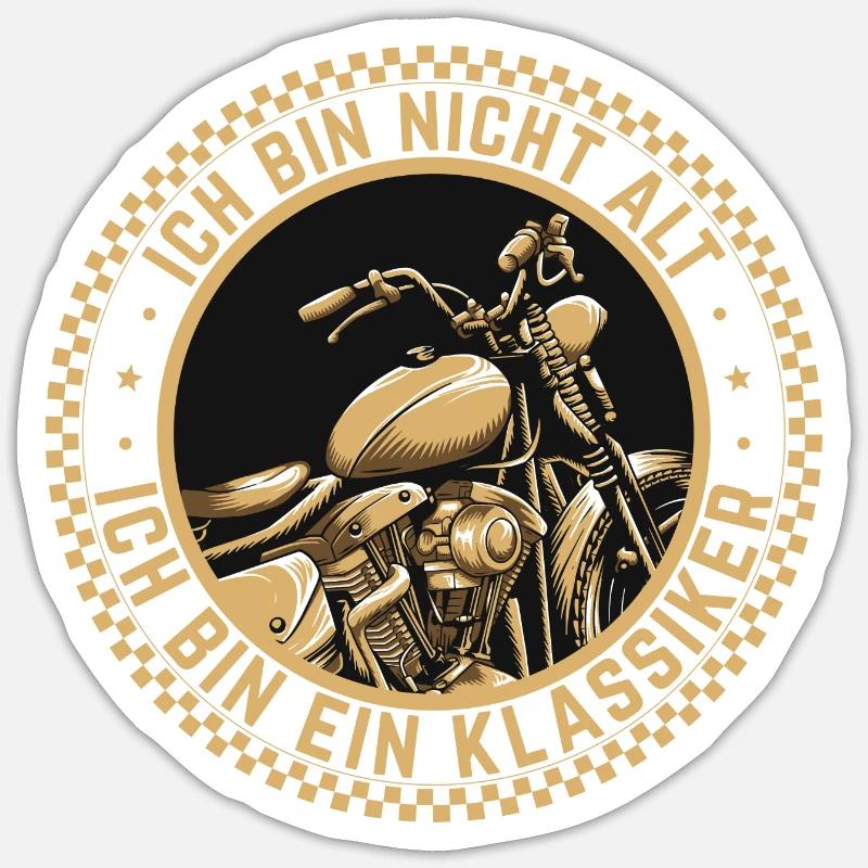 Ich Bin Nicht Alt Ich Bin Ein Klassiker Motorrad Sticker Größe S (10 x 10 cm)
