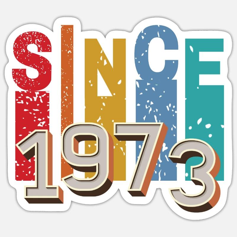 Since 1973 retro - Sticker taille S (10 x 10 cm) - blanc mat