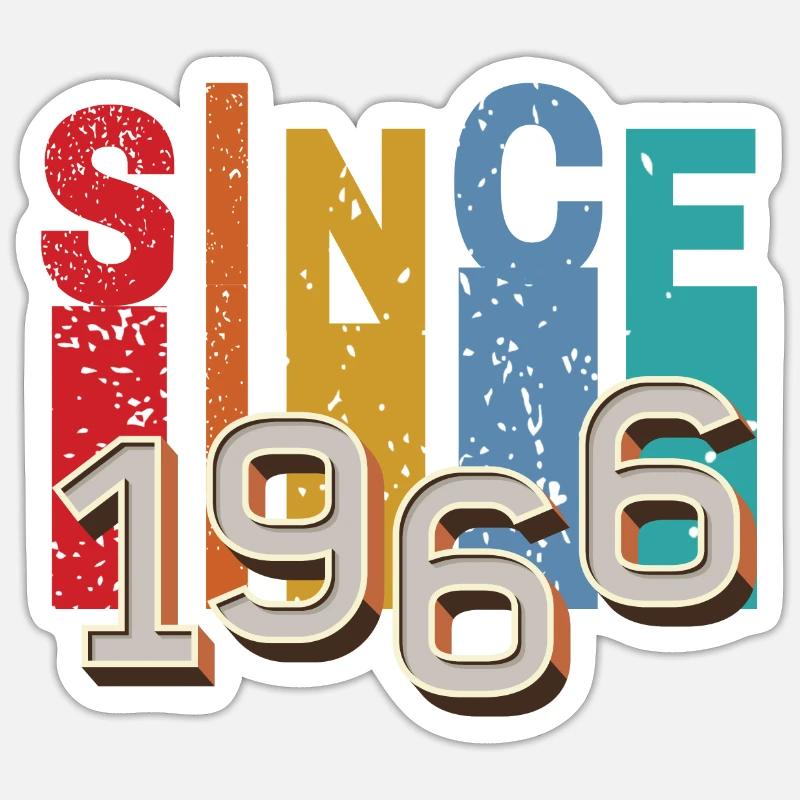 Since 1966 retro - Sticker size S (10 x 10 cm) - white matte