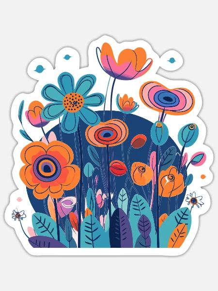 Alpenblumen Blume Flower - Sticker Größe S (10 x 10 cm) - Mattweiß