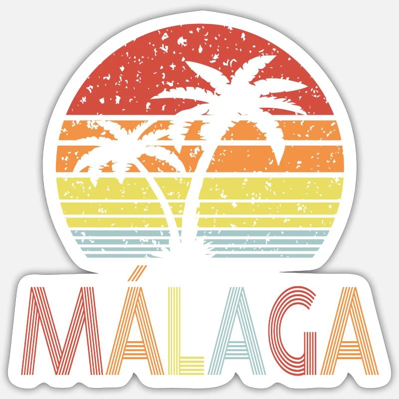 Malaga - Sticker Größe S (10 x 10 cm) - Mattweiß