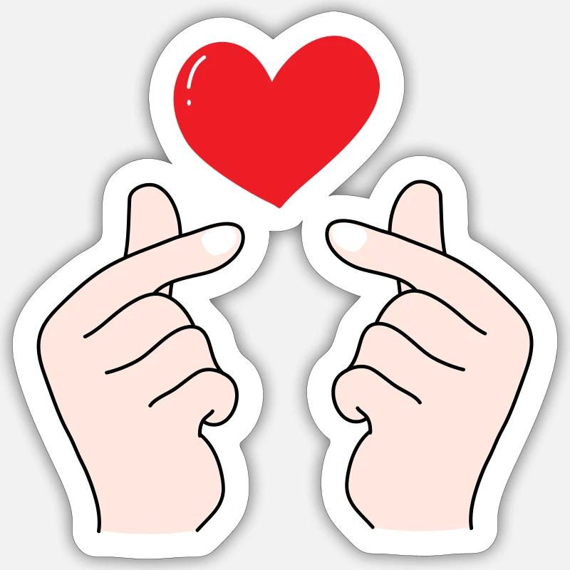 Fingerherzen 5 - Sticker Größe S (10 x 10 cm) - Mattweiß