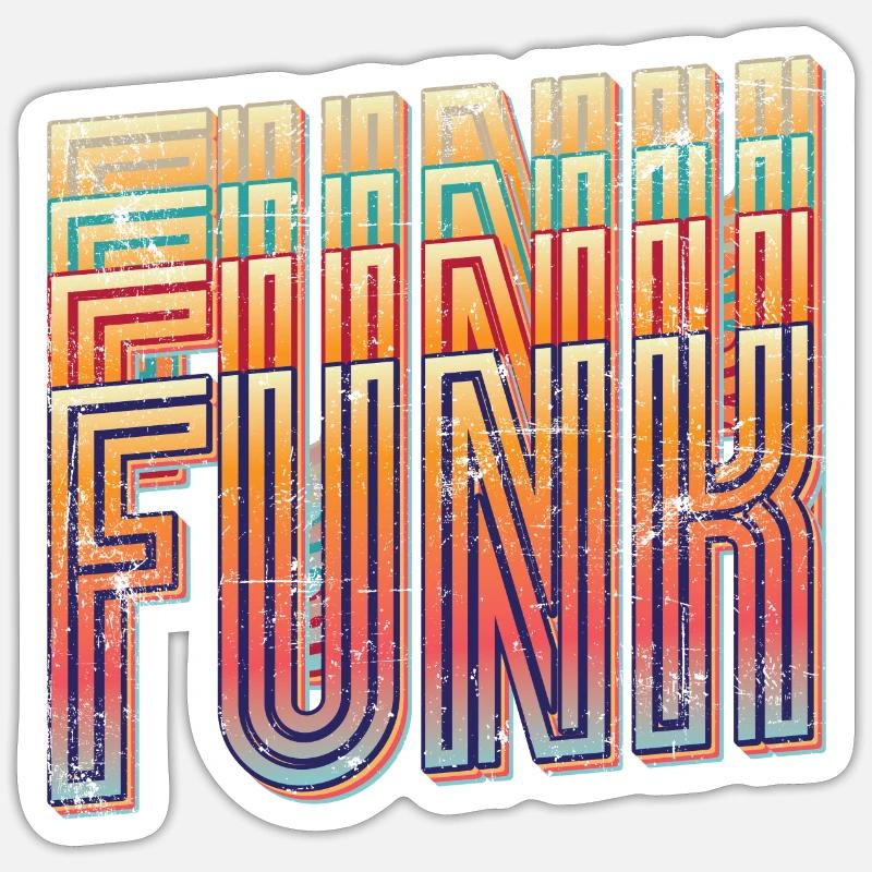 Funk Retro Sticker Größe S (10 x 10 cm)