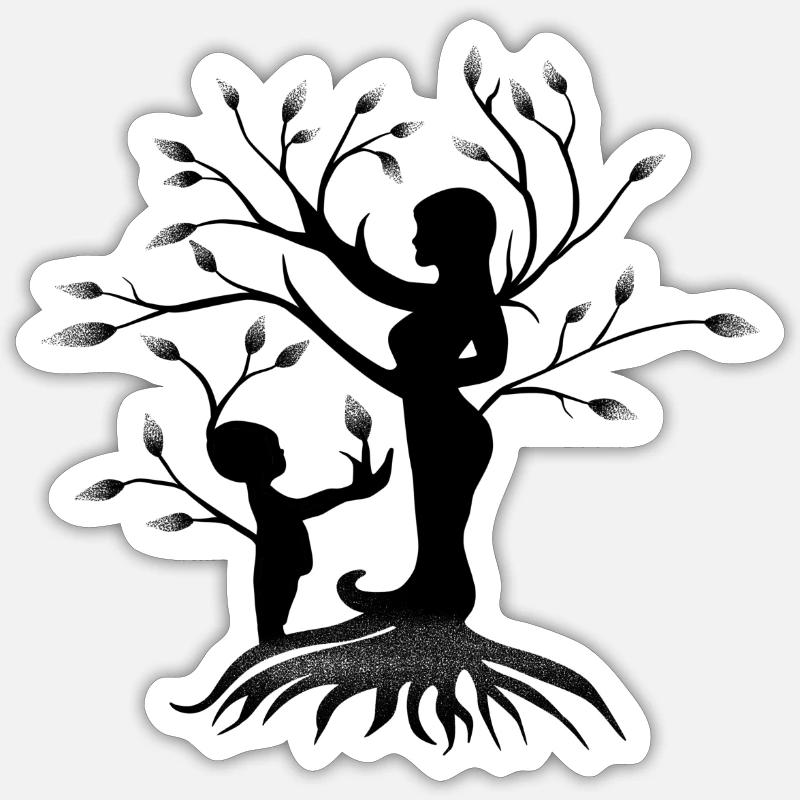 Liebe Mutter und Kind Sticker Größe S (10 x 10 cm)