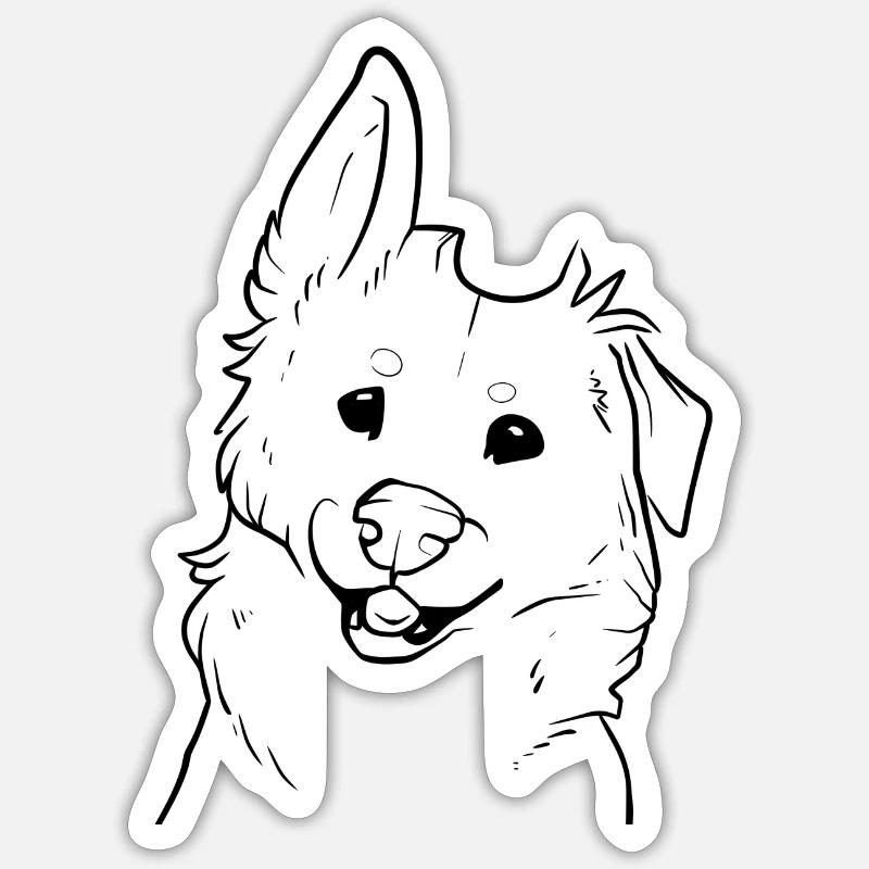 Cane divertente e divertente - Sticker formato S (10 x 10 cm) - bianco opaco