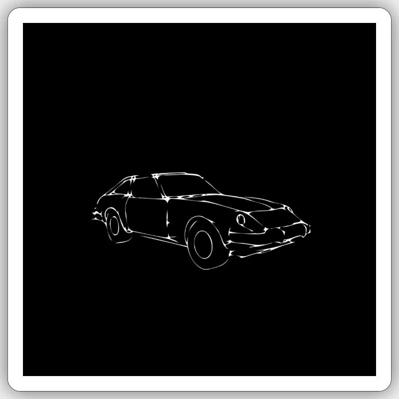 Oldtimer Car - Sticker Größe S (10 x 10 cm) - Mattweiß