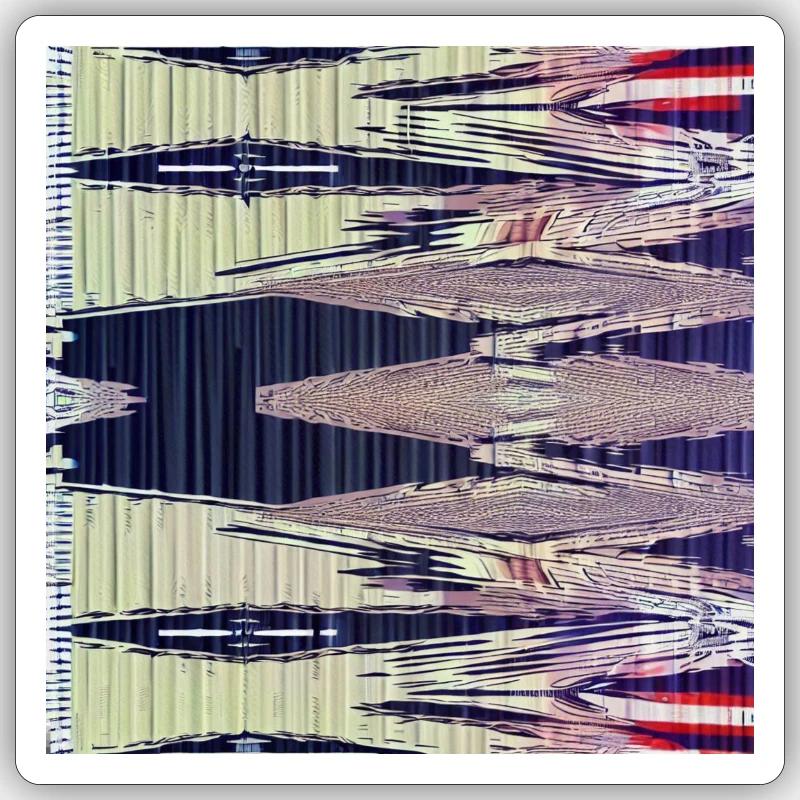Abstrakt Artwork - Sticker Größe S (10 x 10 cm) - Mattweiß