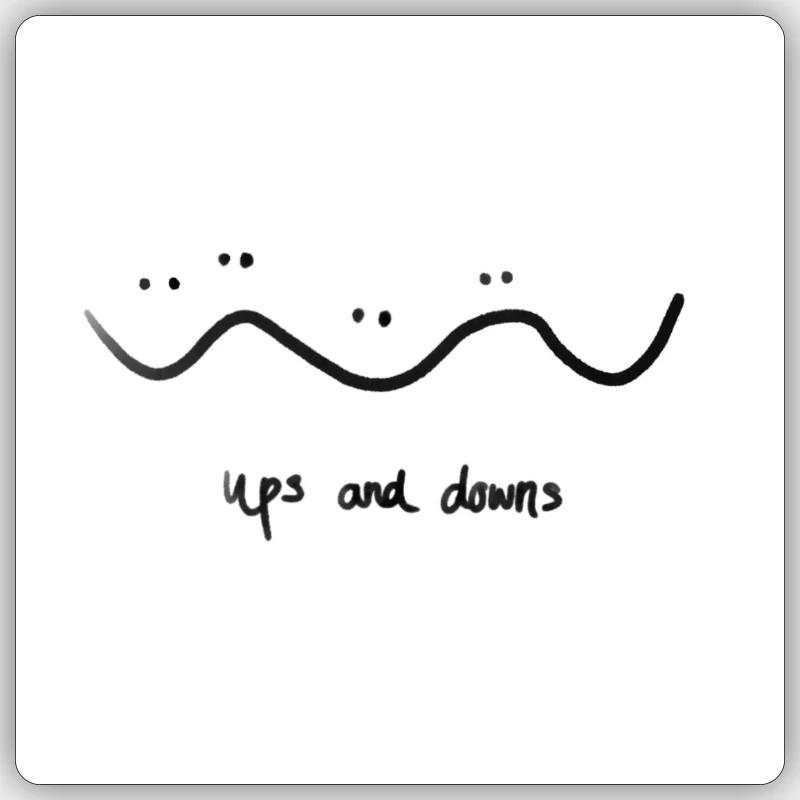 Up's and down's Sticker Größe S (10 x 10 cm)