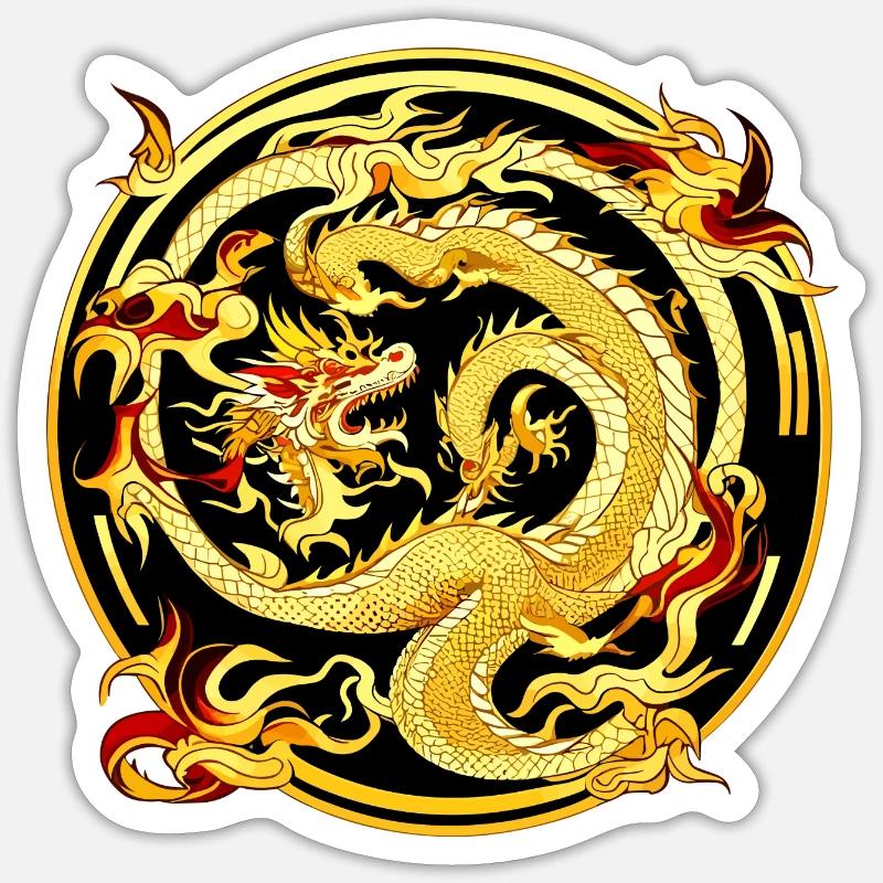 Chinesischer Drache - Sticker Größe S (10 x 10 cm) - Mattweiß