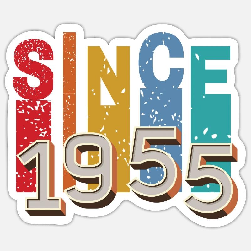 Since 1955 retro - Sticker taille S (10 x 10 cm) - blanc mat