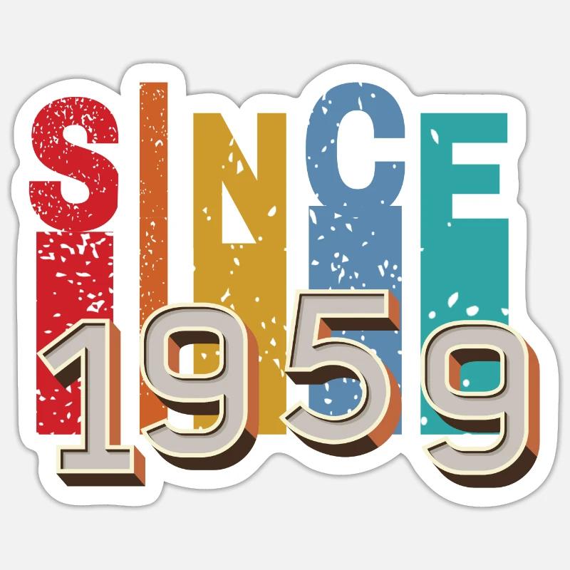 Since 1959 retro - Sticker taille S (10 x 10 cm) - blanc mat