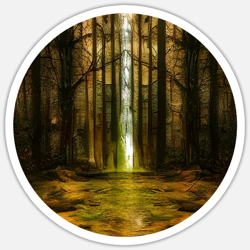 Dunkler Wald - Sticker Größe S (10 x 10 cm) - Mattweiß