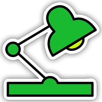 Desk lamp - Sticker size S (10 x 10 cm) - white matte - Front
