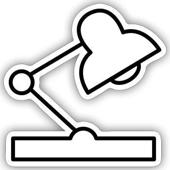 desk lamp - Sticker size S (10 x 10 cm) - white matte - Front