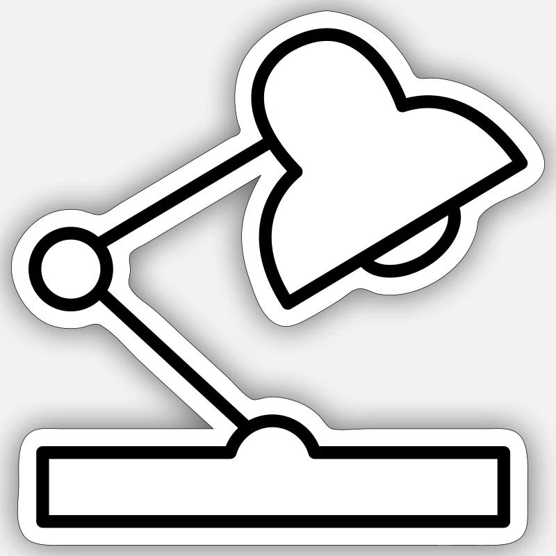 desk lamp - Sticker size S (10 x 10 cm) - white matte