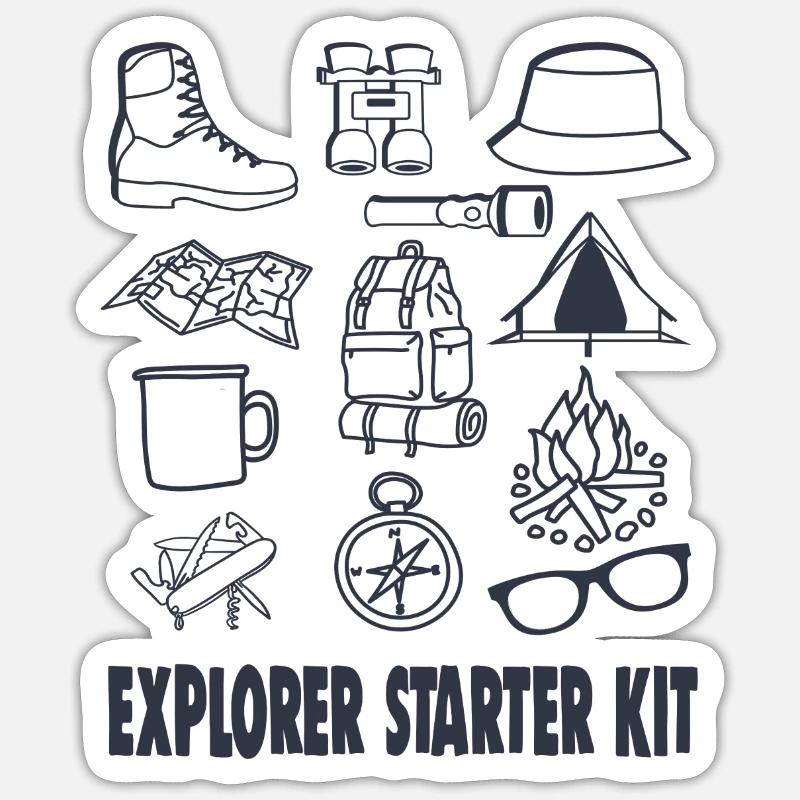 EXPLORER STARTER KIT - Sticker Größe S (10 x 10 cm) - Mattweiß