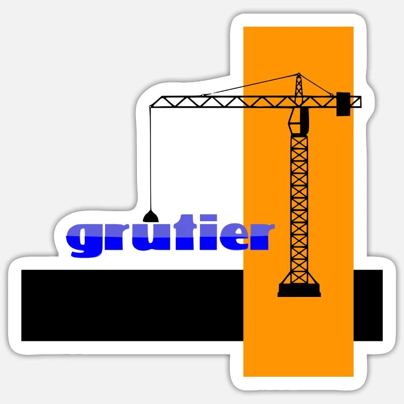 Crane operator - Sticker size S (10 x 10 cm) - white matte