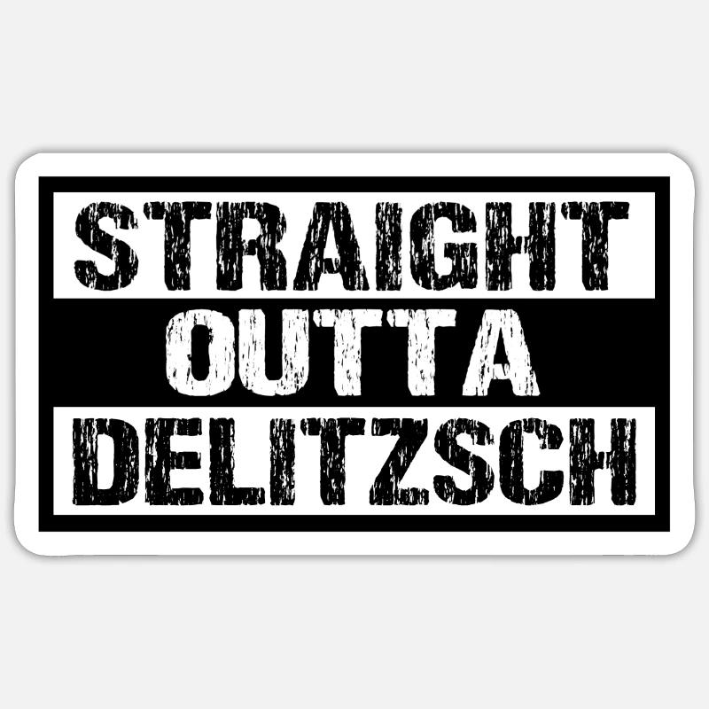 Delitzsch - Sticker Größe S (10 x 10 cm) - Mattweiß