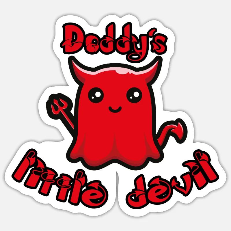 Daddy's little devil - Sticker size S (10 x 10 cm) - white matte