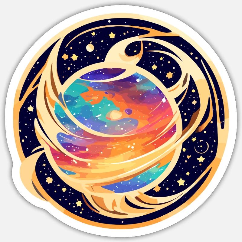 Planet verschlungen - Sticker Größe S (10 x 10 cm) - Mattweiß
