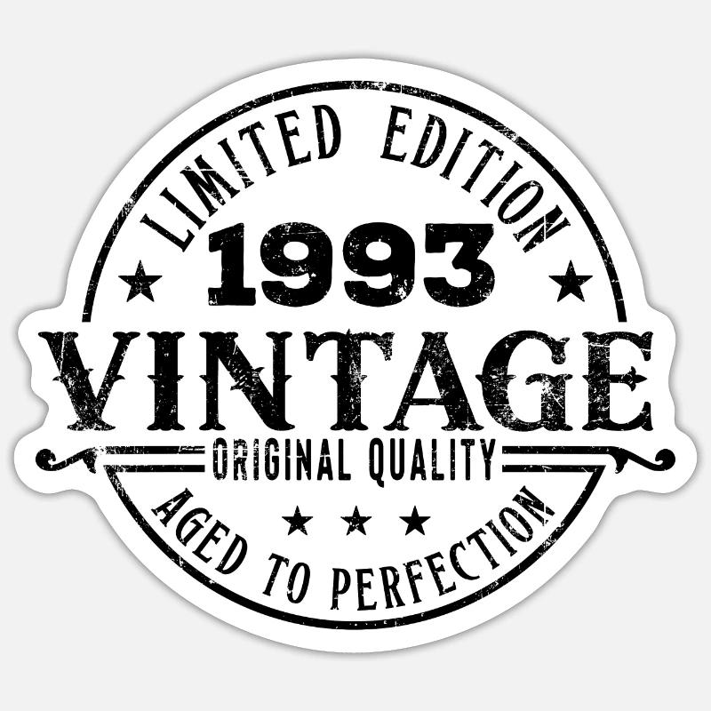 1993 30e anniversaire - Sticker taille S (10 x 10 cm) - blanc mat