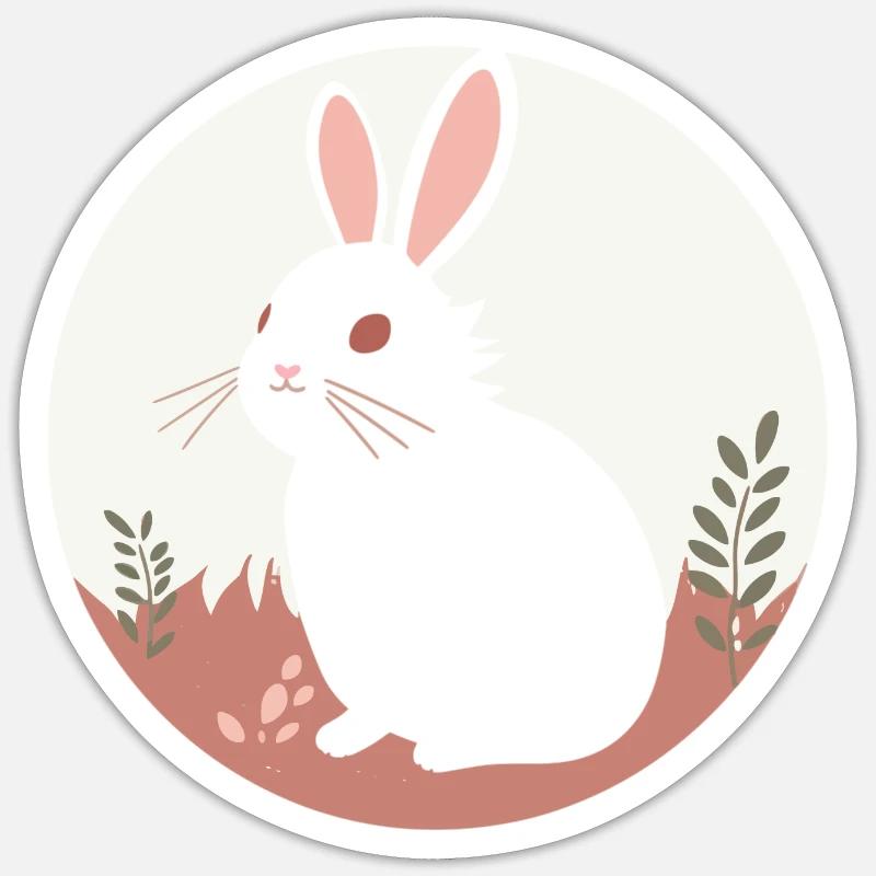 Rabbit Bunny Comic Art Sticker size S (10 x 10 cm)
