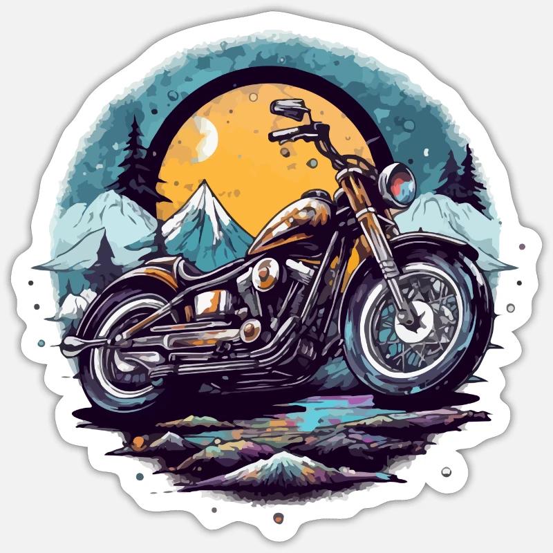 Motorcycle chopper - Sticker size S (10 x 10 cm) - white matte
