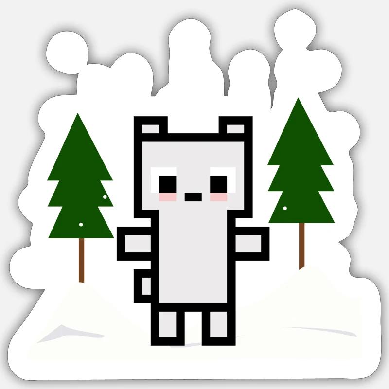 Eisbär - Sticker Größe S (10 x 10 cm) - Mattweiß