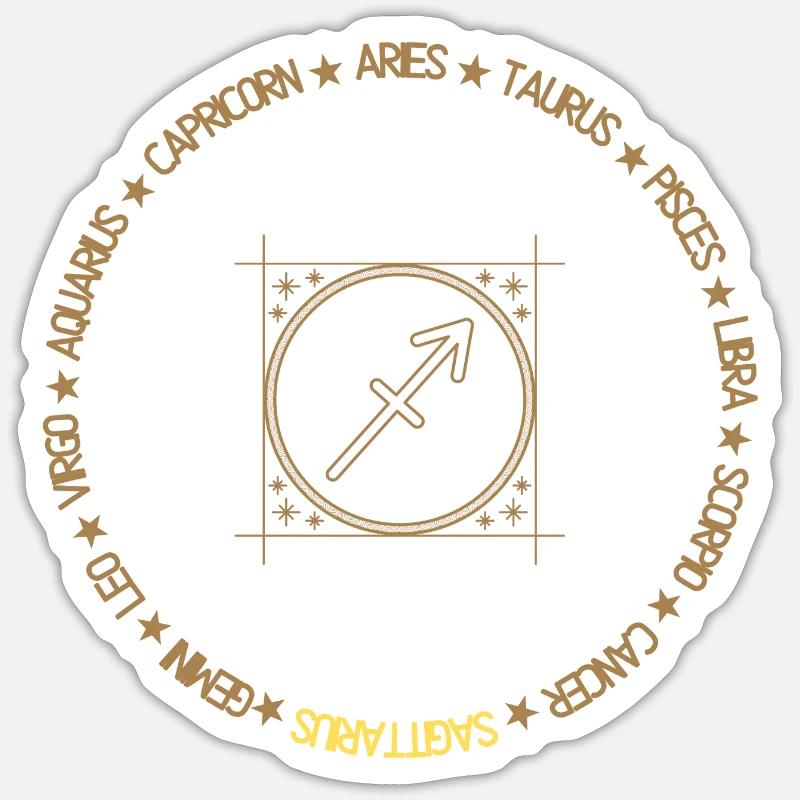 Zodiac circle Sagittarius Sticker size S (10 x 10 cm)