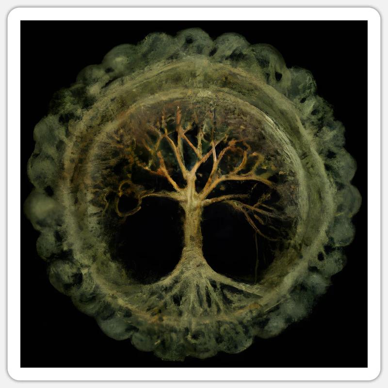 Keltischer Baum des Lebens - Sticker Größe S (10 x 10 cm) - Mattweiß