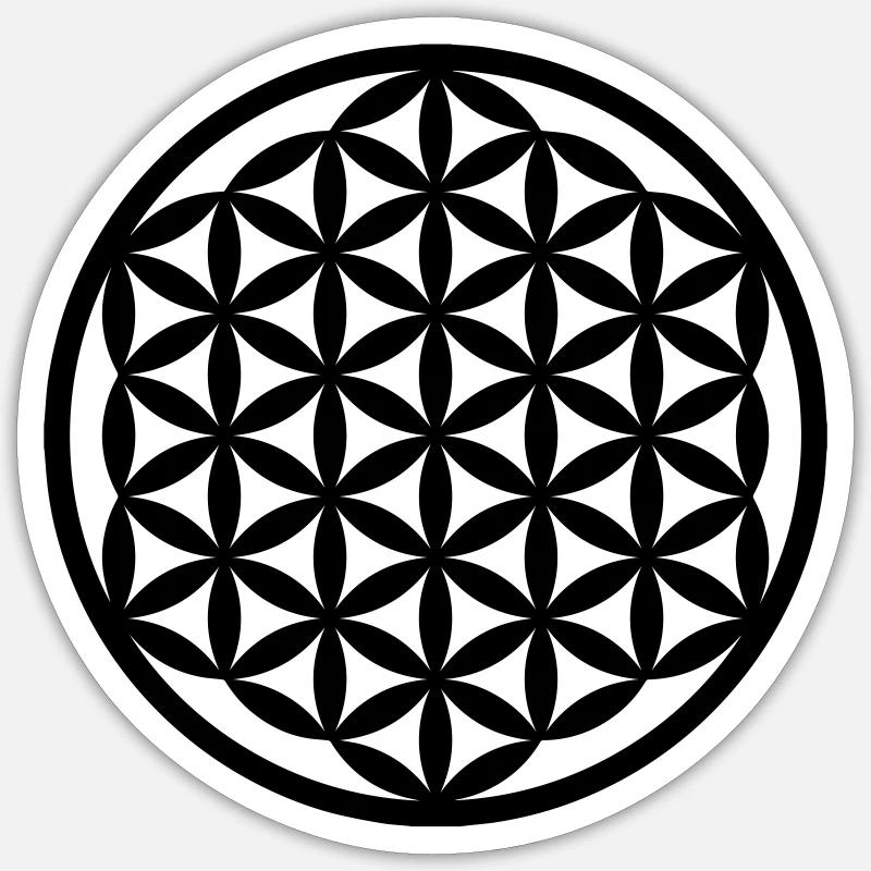 Blume des Lebens - Sticker Größe S (10 x 10 cm) - Mattweiß
