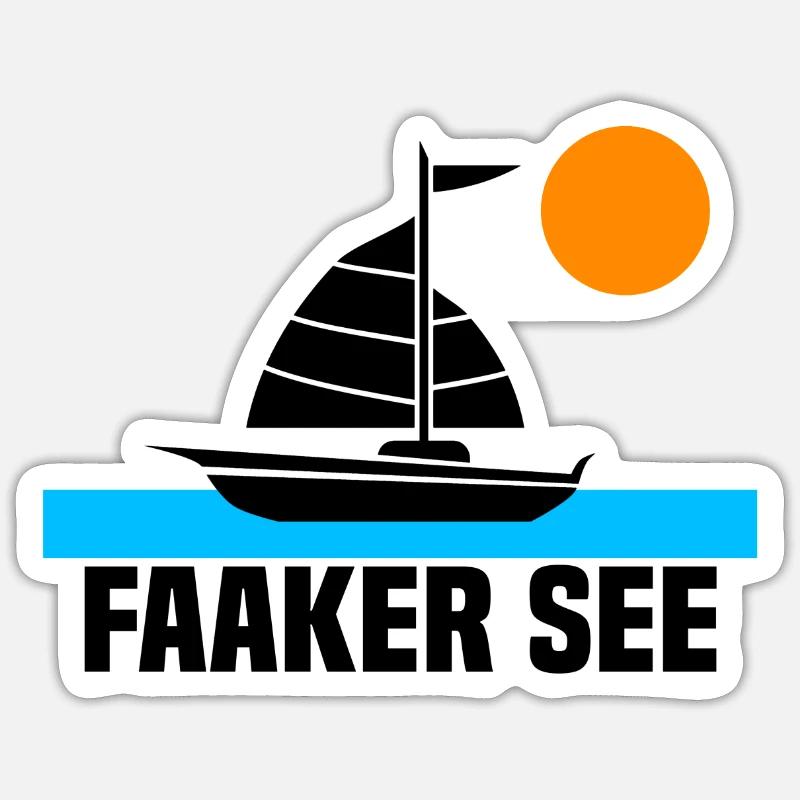 Faaker See - Sticker Größe S (10 x 10 cm) - Mattweiß