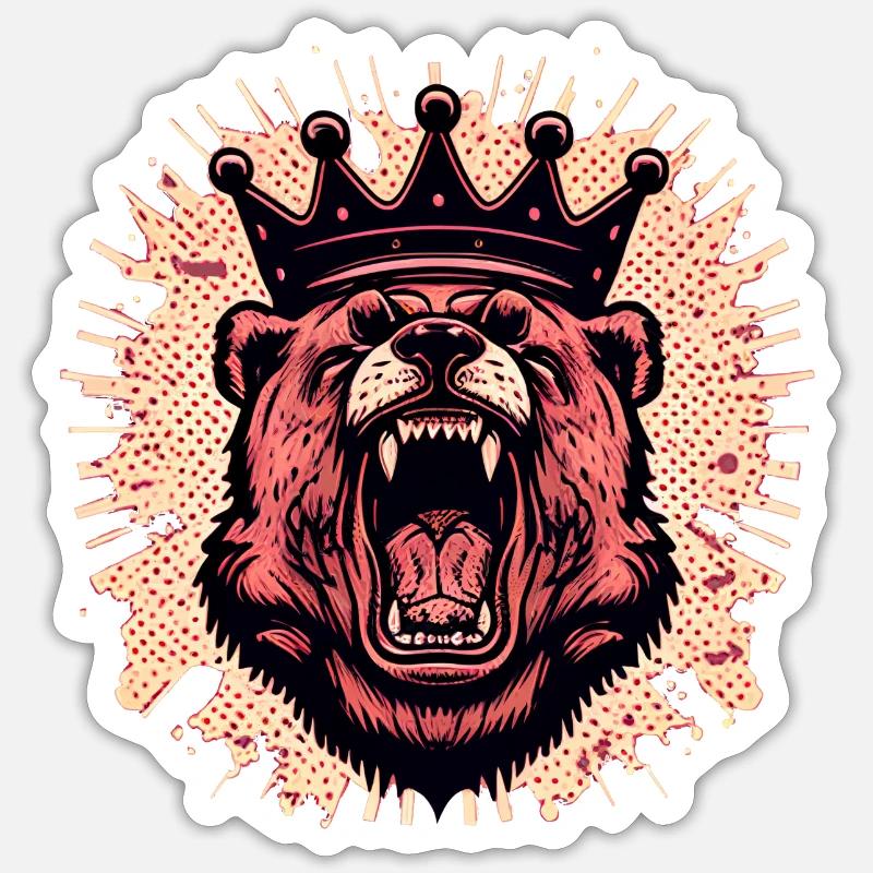 Berlin Bear 2 - Sticker Größe S (10 x 10 cm) - Mattweiß