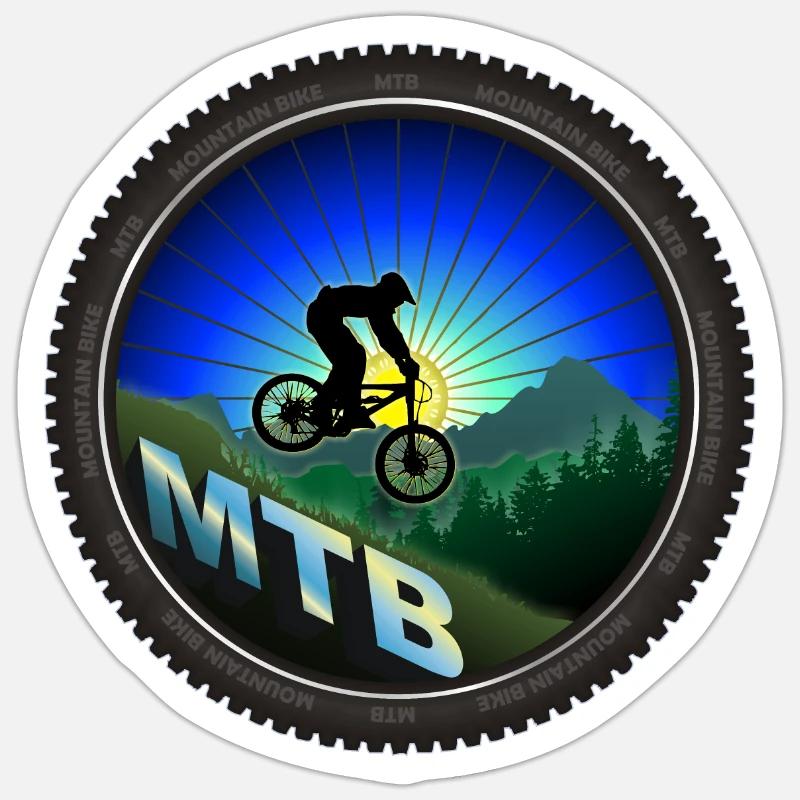 Roue VTT VTT - Sticker taille S (10 x 10 cm) - blanc mat