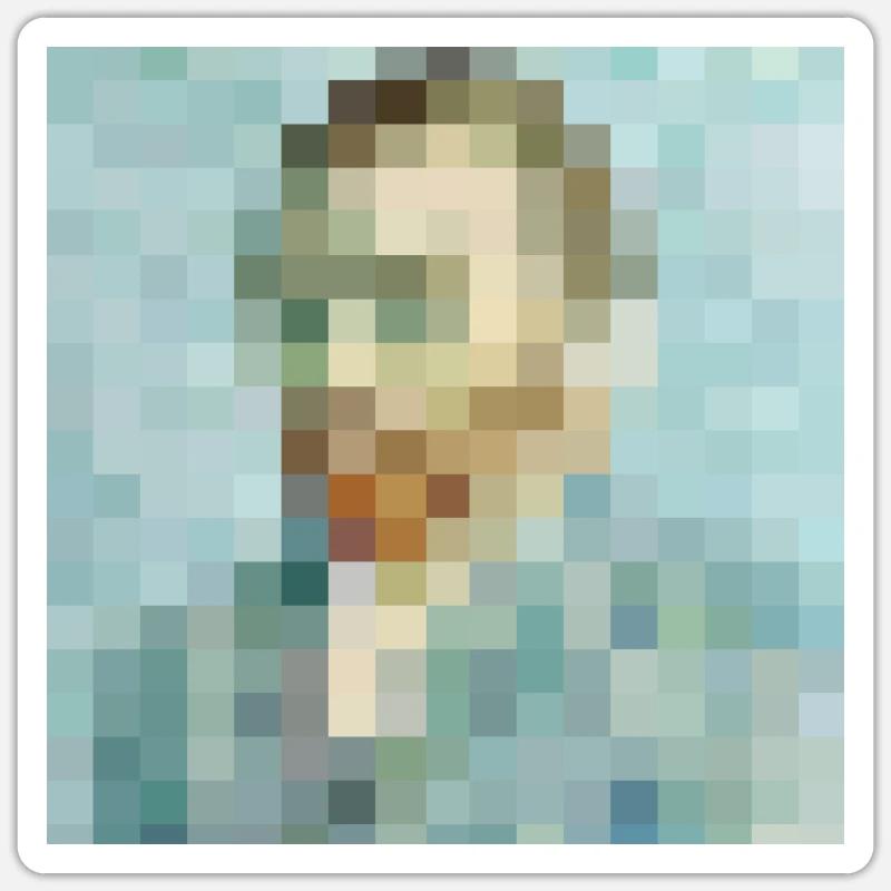 Van Gogh but only at second glance - Sticker Größe S (10 x 10 cm) - Mattweiß