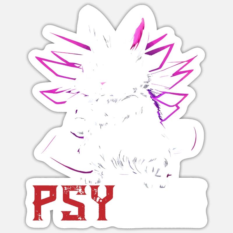 Psycho Rabbit - Sticker Größe S (10 x 10 cm) - Mattweiß