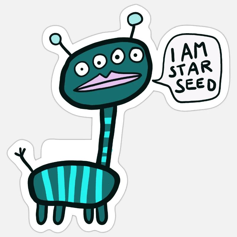 I am starseed - Sticker size S (10 x 10 cm) - white matte