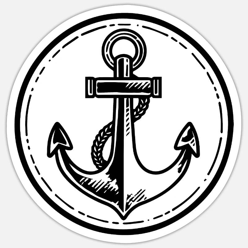 Anker Boot Schiff Nautik Sticker Größe S (10 x 10 cm)