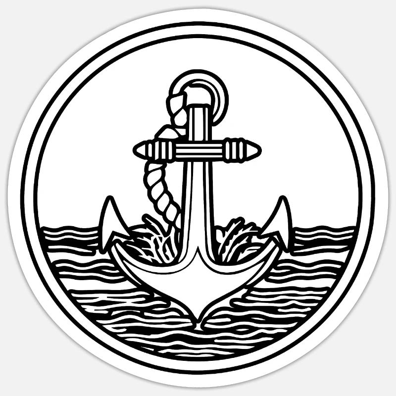 Anker Boot Schiff Nautik Sticker Größe S (10 x 10 cm)